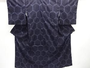 重要無形文化財本場結城紬80亀甲　亀甲模様織り出し着物